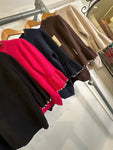 Fluted sleeve trim sweater