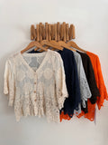 Button through daisy crochet top