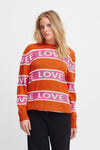 Love Sweater Orange and pink