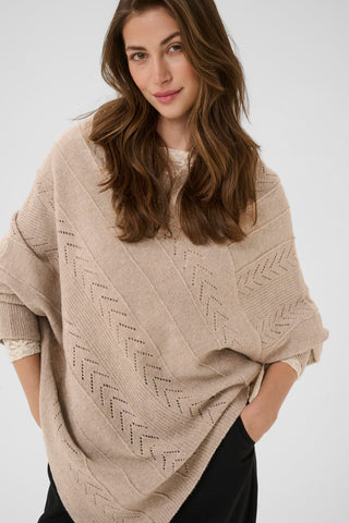 Cream natural Holiday poncho