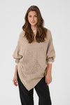 Cream natural Holiday poncho
