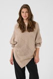 Cream natural Holiday poncho