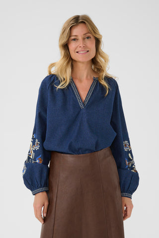 Denim country blouse