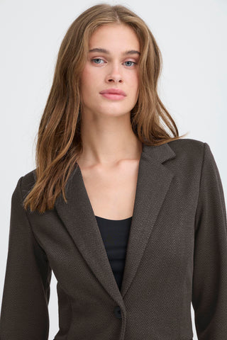 Kate Jacquard Blazer Brown herringbone