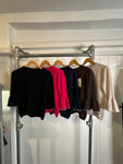 Fluted sleeve trim sweater