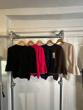 Fluted sleeve trim sweater