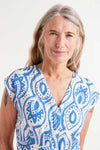 Blue and White Island dress