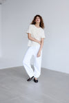 Ichi raven white cropped jean