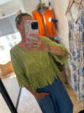 Button through daisy crochet top