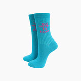 Combed cotton glitter slogan socks