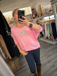 Soft heart detail v neck top