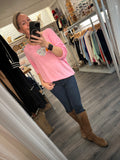Soft heart detail v neck top