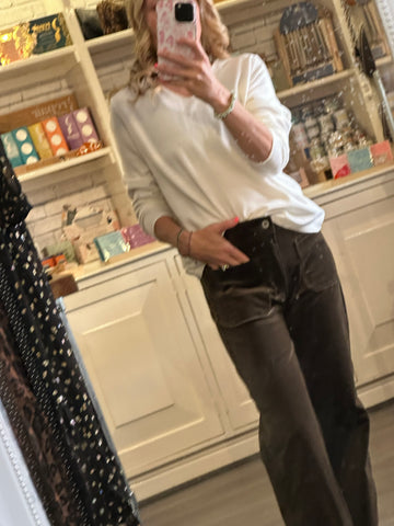 Brown cord pocket Jean