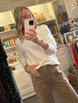 Beige cord pocket Jean
