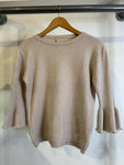 Fluted sleeve trim sweater