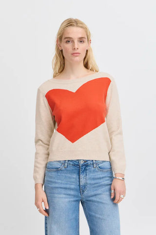 SO25Heart knit coral