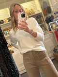 Beige cord pocket Jean