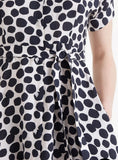 Spot dress tie waist