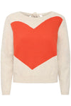 SO25Heart knit coral