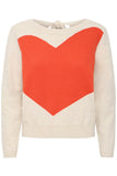 SO25Heart knit coral