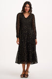 Jacqueline Shirred Dress Metallic