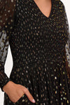 Jacqueline Shirred Dress Metallic