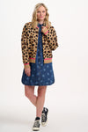 Leopard Solana knitted bomber jacket