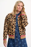 Leopard Solana knitted bomber jacket