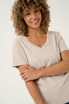 Naia basic tee v neck cream