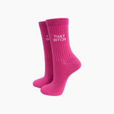 Combed cotton glitter slogan socks