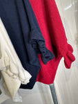 3/4 fluted sleeve batwing knit