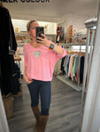 Soft heart detail v neck top