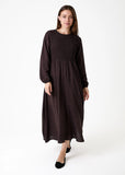 Shirred dot dress one size