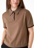 Cashmere feel edged polo