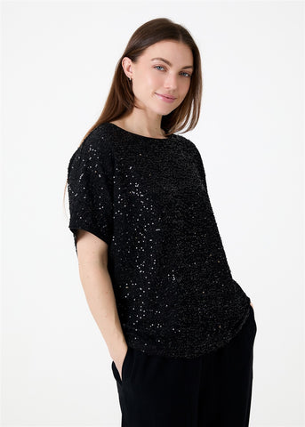 Short sleeve sequin tee