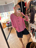 Cheesecloth Button Easy Top