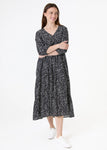 Ditsy V neck dress