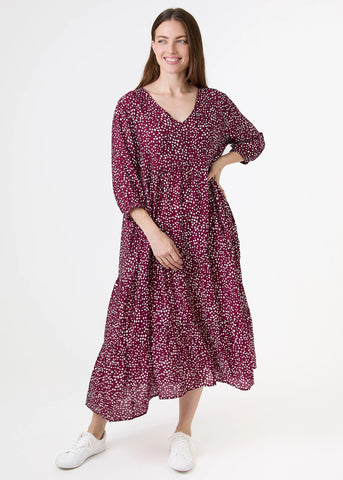 Ditsy V neck dress