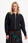 Solana Black metallic bomber jacket