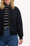 Solana Black metallic bomber jacket