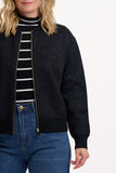 Solana Black metallic bomber jacket