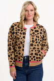 Leopard Solana knitted bomber jacket