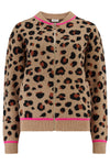Leopard Solana knitted bomber jacket