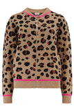 Leopard Solana knitted bomber jacket